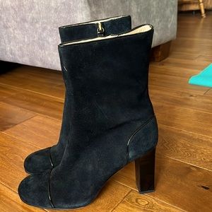 Kate spade black suede high top ankle boots 8 1/2 B
